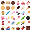 Cookie and candy collection - vector color illustration Royalty Free Stock Photo