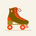 Vintage roller skate. 80-s style.