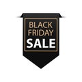 Black Friday sale black tag, banner, advertisement, vector illustration