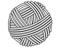 Ball of yarn for knitting - vector linear illustration for coloring. A neat round ball of yarn for a logo or pictogram. Outline.