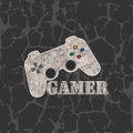 Joystick camouflage, vector gamer illustration.