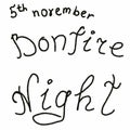 Bonfire day november 5, november 5, bonfire,fire,holiday november 5 bonfire day,lettering,lettering november 5 bonfire day,blue,re Royalty Free Stock Photo