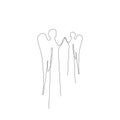 Christmas angel line drawing, vector illustration Royalty Free Stock Photo