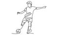 Continue line of soccer player