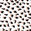 Abstract leopard skin vector seamles pattern. irregular brush spots and backgrounds. Abstract wild animal skin print.