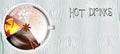 Hot drinks. Winter drinks menu template design Royalty Free Stock Photo