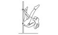 Continue line of woman pole dancer dancing poses on pole