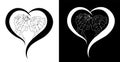Heart shape with couple heads and constellations, perfect partner.,