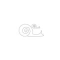 Snails animals silhouette line drawing, vector illustration