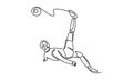 Continue line of football player doing overhead kick