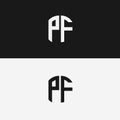 PF initial letter logo vector template | Creative modern monogram Circle logo Royalty Free Stock Photo
