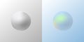 Gray and blue spheres. 3d ball isolated on a light gray and light blue gradient background.