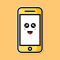 Cute phone mascot vector design