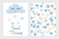 Cute Seamless Vector Patterns with White and Light Blush Royalty Free Stock Photo