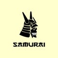Samurai Ronin ninja head vector logo. samurai helmet logo