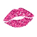 PINK GLITER SHINY LIP ILLUSTRATION Royalty Free Stock Photo