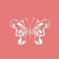 Butterfly logo. Decorative wings. Elegant, luxury, floral style.