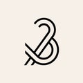 Ampersand logo. Decorative intertwined lines. Royalty Free Stock Photo