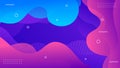 Abstract Liquid colors background design. With memphis and geometric shape elements. Fluid gradient shapes composition.
