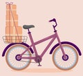 Image of a bicycle with a set of boxes for delivery to customers. Delivery service Royalty Free Stock Photo