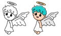 Cute angel coloring page for kids