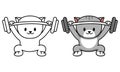 Cat with barbell coloring page for kids Royalty Free Stock Photo