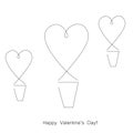 Happy Valentines day card, vector illustration Royalty Free Stock Photo