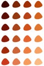 Set of red orange skin shades palette.