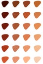 Set of brown and beige pastel skin shades palette for make-up.