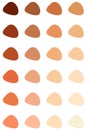 Set of beige pastel skin shades palette for make-up