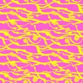 Pink abstraction pattern with yellow stripes and waves Royalty Free Stock Photo