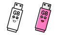 Flashdisk icon design coloring book for kids Royalty Free Stock Photo