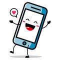 Cute phone mascot vector design