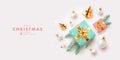 Horizontal christmas web banner, poster, greeting card, header for website Royalty Free Stock Photo