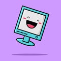 Cute monitor cartoon illustration Royalty Free Stock Photo