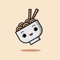 Cute noodle icon cartoon