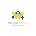 Abstract window logo design inspiration letter A and W combined with woven style design