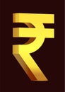 Indian rupee 3D vector illustration.