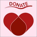 Donate Blood Heart Drop Design