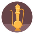 Flat color icon for iftar. Royalty Free Stock Photo