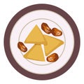 Flat color icon for baked. Royalty Free Stock Photo