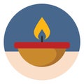 Flat color icon for candle. Royalty Free Stock Photo