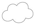 Cloud, weather phenomenon - vector linear illustration for coloring pages, logo or pictogram. Outline. Cloud sign or icon Royalty Free Stock Photo