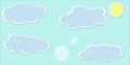 cute cloudy background with a cloud, sunny day, wallpaper, origami