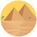 Egypt landscape beautiful illustration.