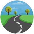 Road tree landscape beautiful illustration.