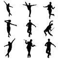 Tap Dancing Silhouette Pack Royalty Free Stock Photo