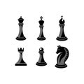 Chess. Vector illustration of a chess pawn. Kings, queens, rooks, ministers, horses and pawns. Royalty Free Stock Photo