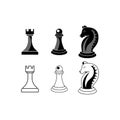 Chess. Vector illustration of a chess pawn. Kings, queens, rooks, ministers, horses and pawns. Isolated on a blank background, edi Royalty Free Stock Photo