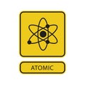 Web Danger warning circle yellow sign. Atomic sign vector icon.